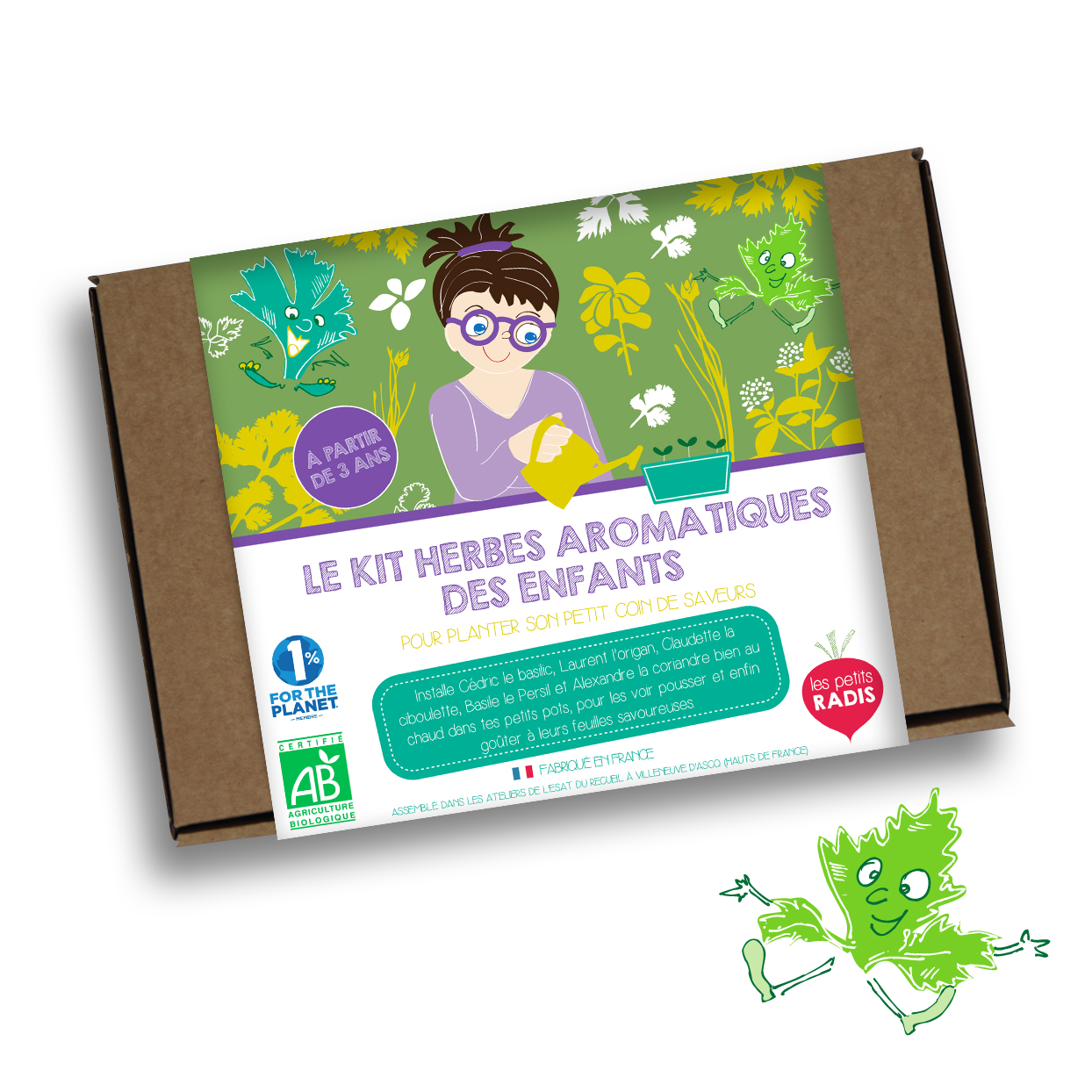 Le kit pour semer 5 variétés d'herbes aromatiques avec les enfants